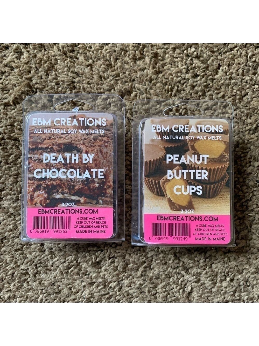 EBM Creations "Peanut Butter Cups & Death by Chocolate" Wax Melts